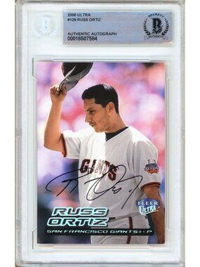 Russ Ortiz Signed 2000 Fleer Ultra #129 San Francisco Giants BAS Slab Auto MLB